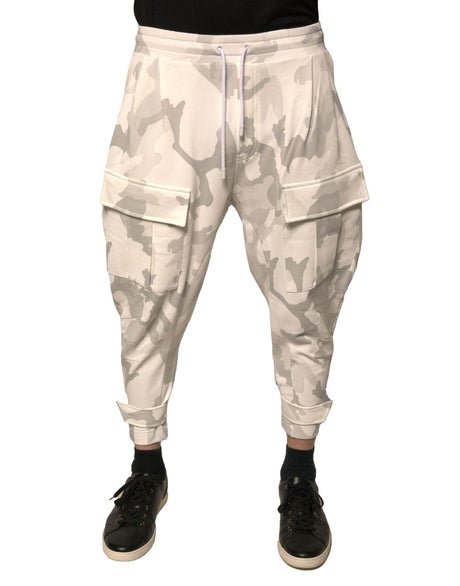 Dolce & Gabbana White Camouflage Cargo Jogger Pants - Hilstor