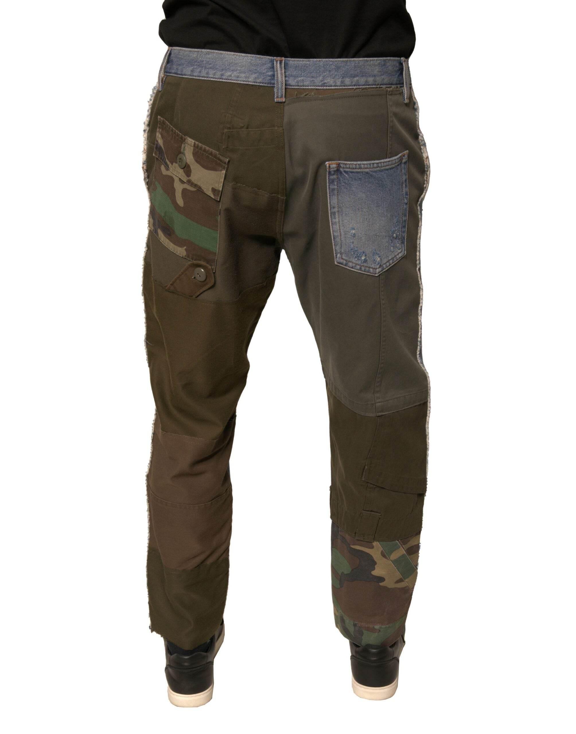 Dolce & Gabbana Blue Tattered Straight Cropped Denim Jeans - Hilstor