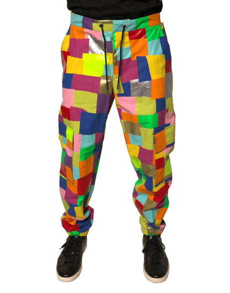 Dolce & Gabbana Multicolor Cotton Patchwork Men Cargo Pants - Hilstor