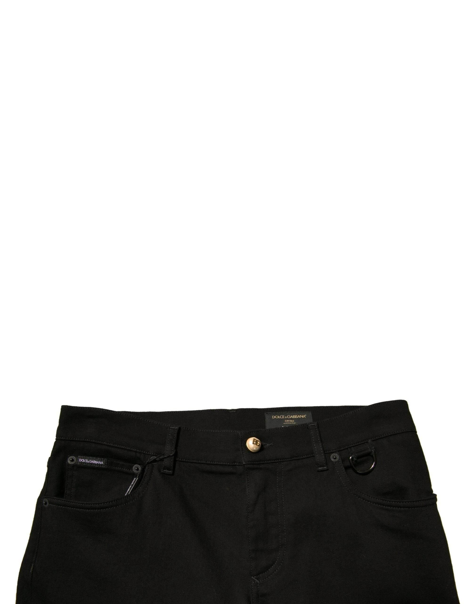 Dolce & Gabbana Black Logo Cotton Stretch Skinny Denim Jeans - Hilstor