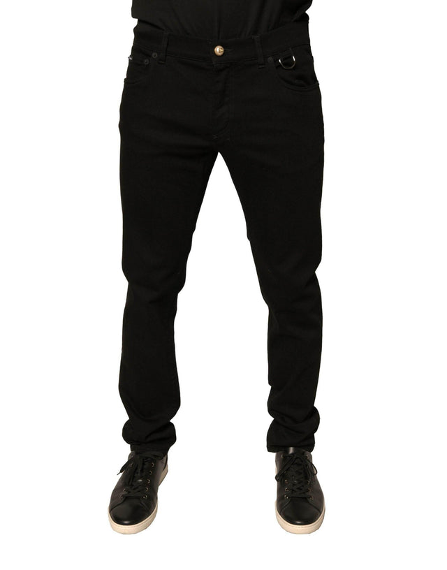 Dolce & Gabbana Black Logo Cotton Stretch Skinny Denim Jeans - Hilstor