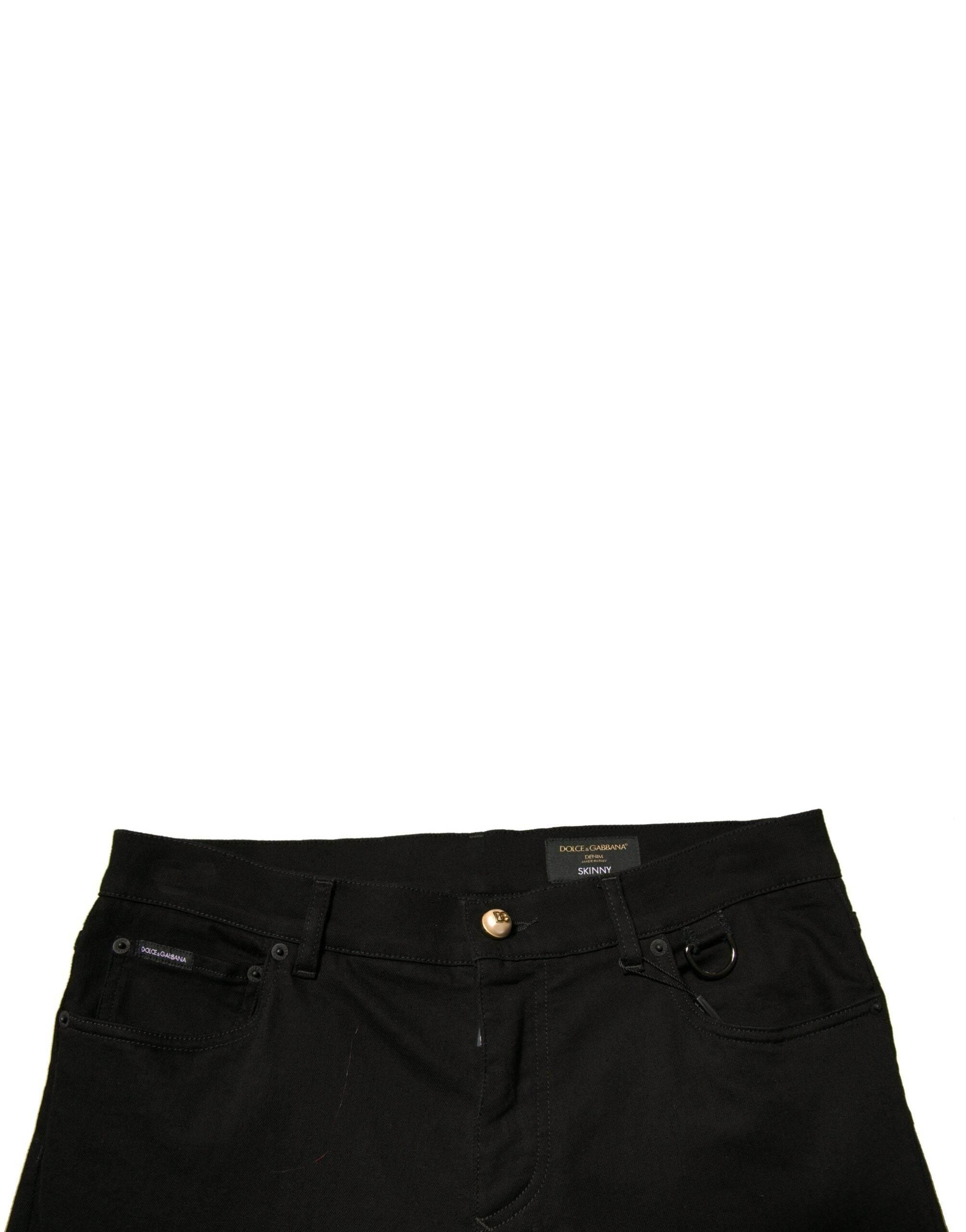 Dolce & Gabbana Black Logo Cotton Stretch Skinny Denim Jeans - Hilstor