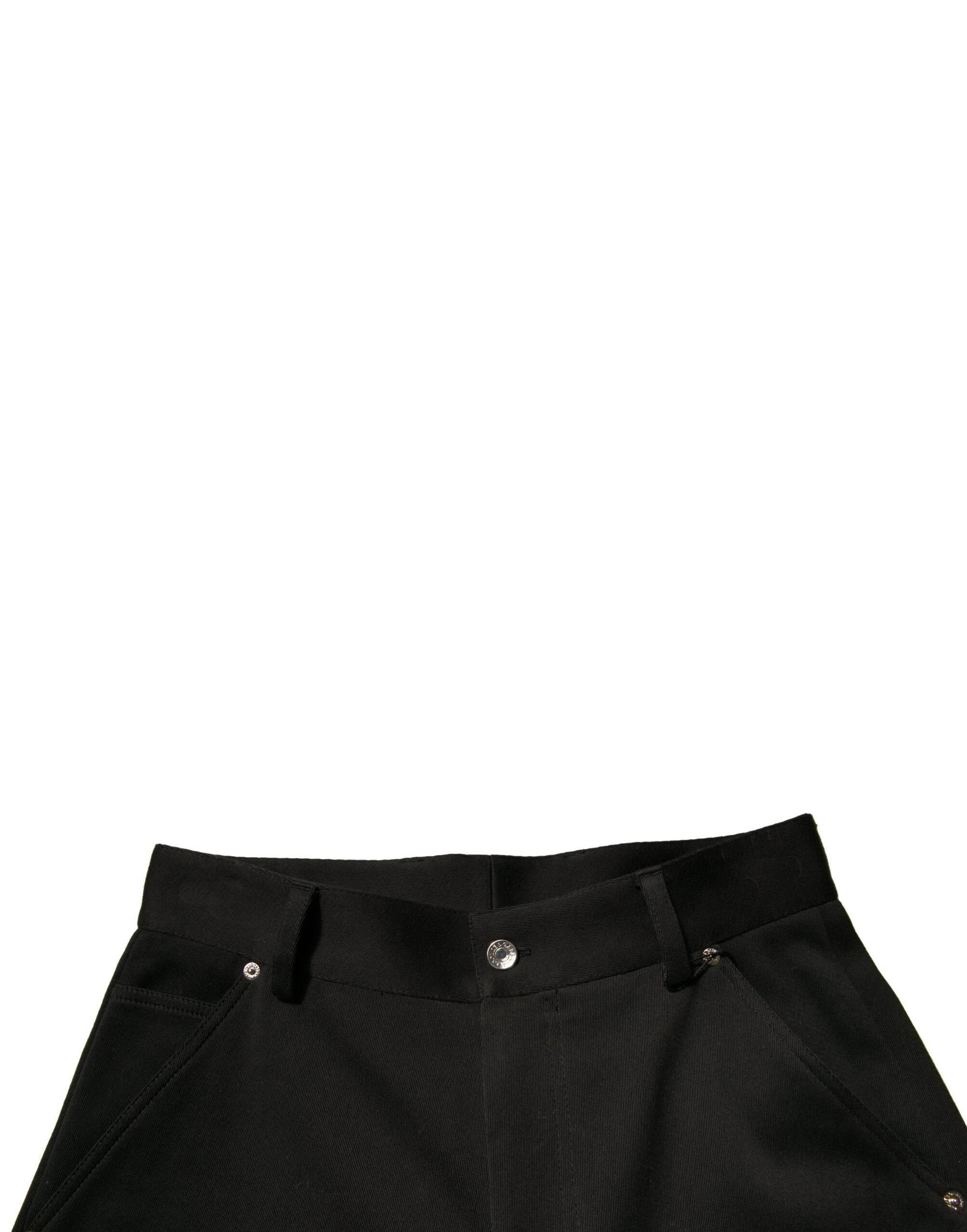 Dolce & Gabbana Black Cotton Mid Waist Cropped Pants - Hilstor