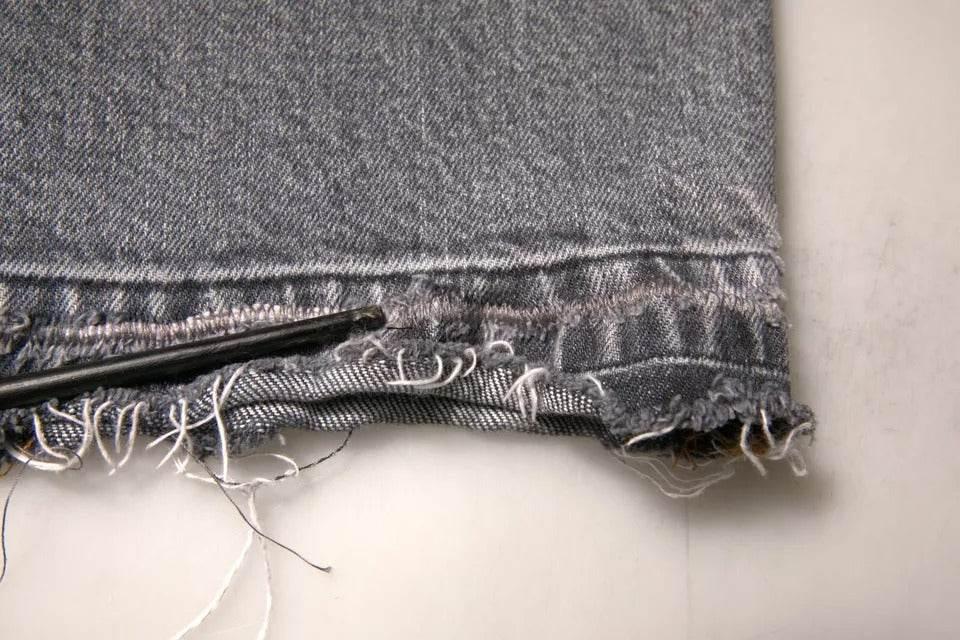 Dolce & Gabbana Gray Logo Cotton Stretch Skinny Denim Jeans - Hilstor