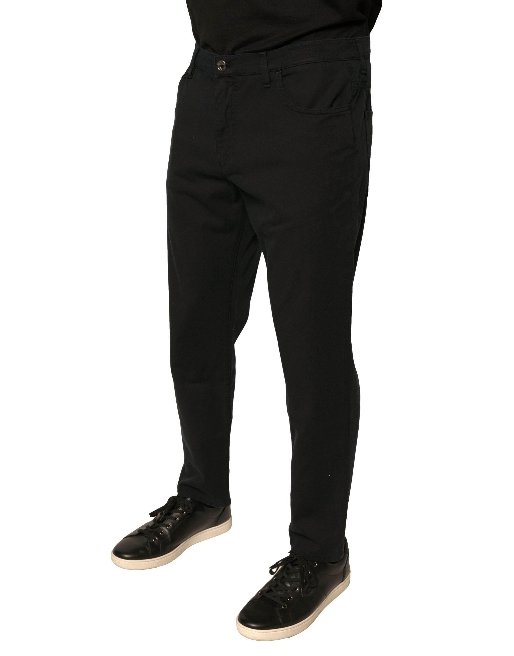 Dolce & Gabbana Black Logo Cotton Stretch Skinny Denim Jeans - Hilstor