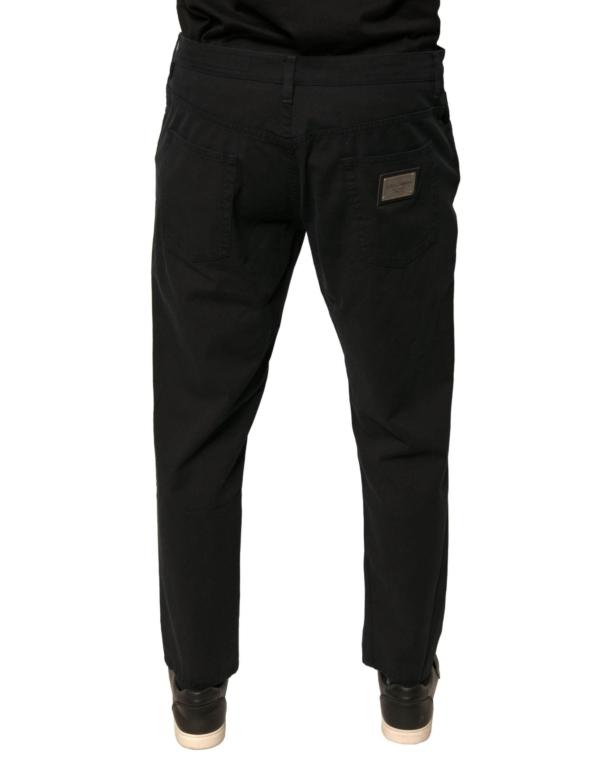 Dolce & Gabbana Black Logo Cotton Stretch Skinny Denim Jeans - Hilstor