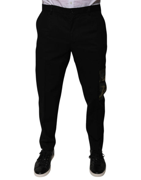 Dolce & Gabbana Black Cotton Men Cargo Casual Pants - Hilstor