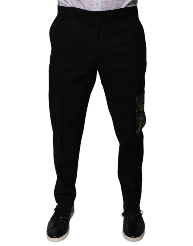 Dolce & Gabbana Black Cotton Men Cargo Casual Pants - Hilstor