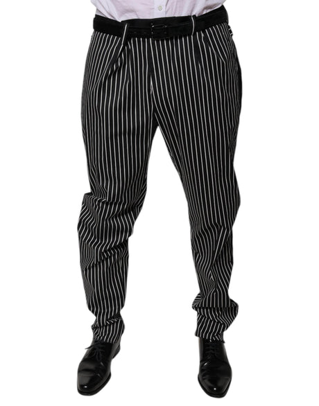 Dolce & Gabbana Black Stripes Skinny Dress Pants - Hilstor