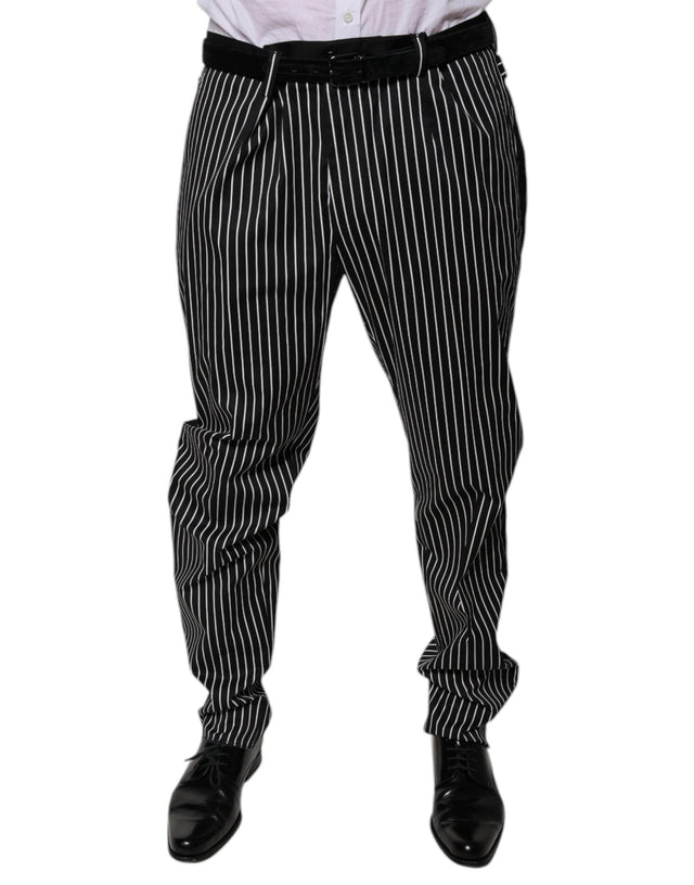 Dolce & Gabbana Black Stripes Skinny Dress Pants - Hilstor