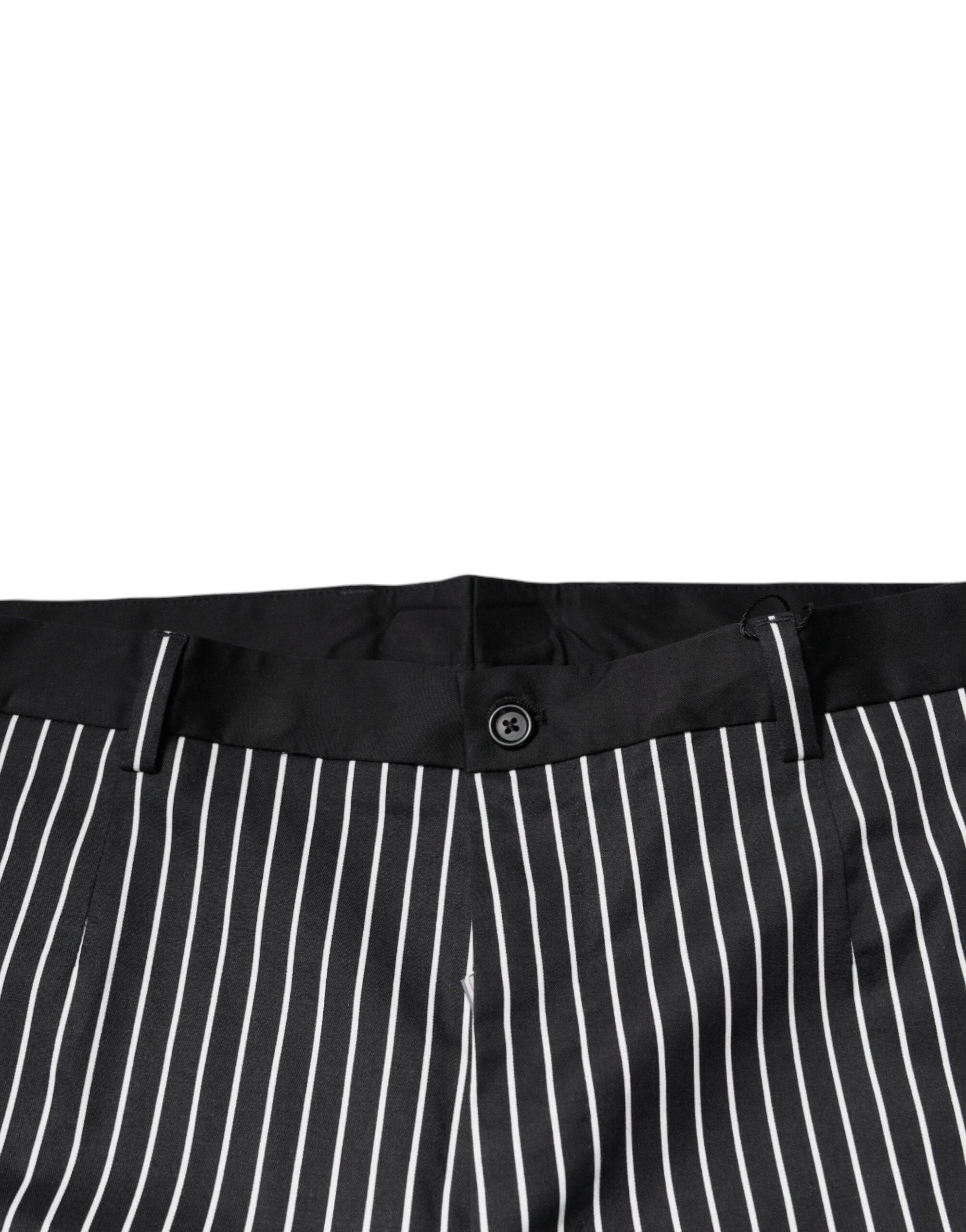 Dolce & Gabbana Black Stripes Skinny Dress Pants - Hilstor