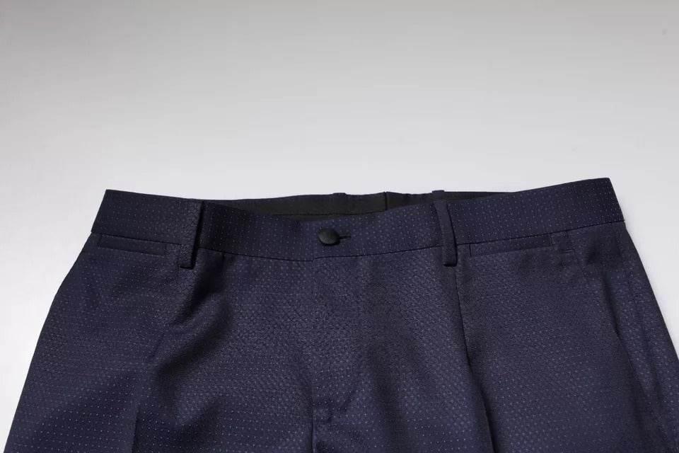 Dolce & Gabbana Dark Blue Cotton Men Dress Pants - Hilstor