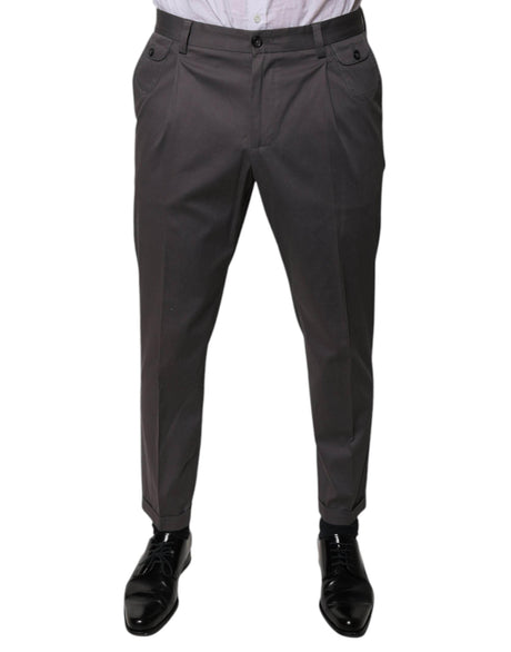 Dolce & Gabbana Dark Gray Mid Waist Dress Pants - Hilstor