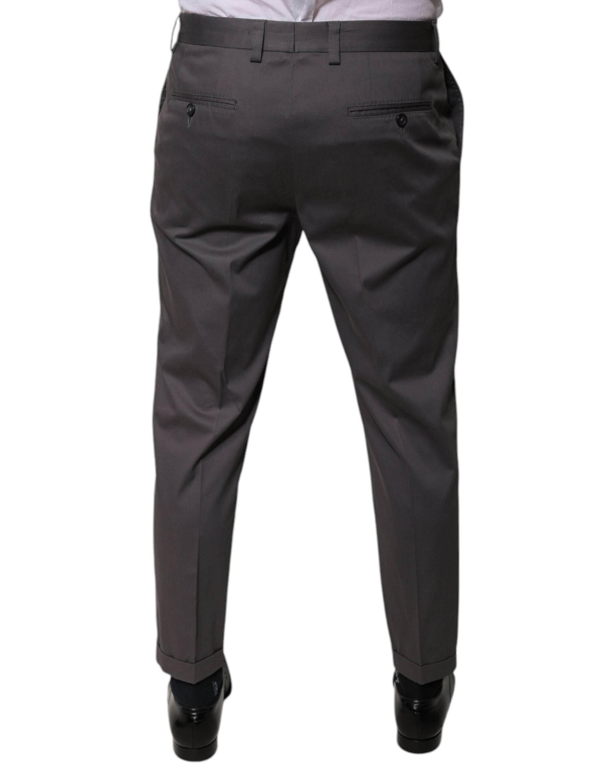 Dolce & Gabbana Dark Gray Mid Waist Dress Pants - Hilstor