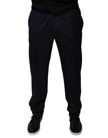 Dolce & Gabbana Dark Blue Tapered Formal Dress Pants - Hilstor