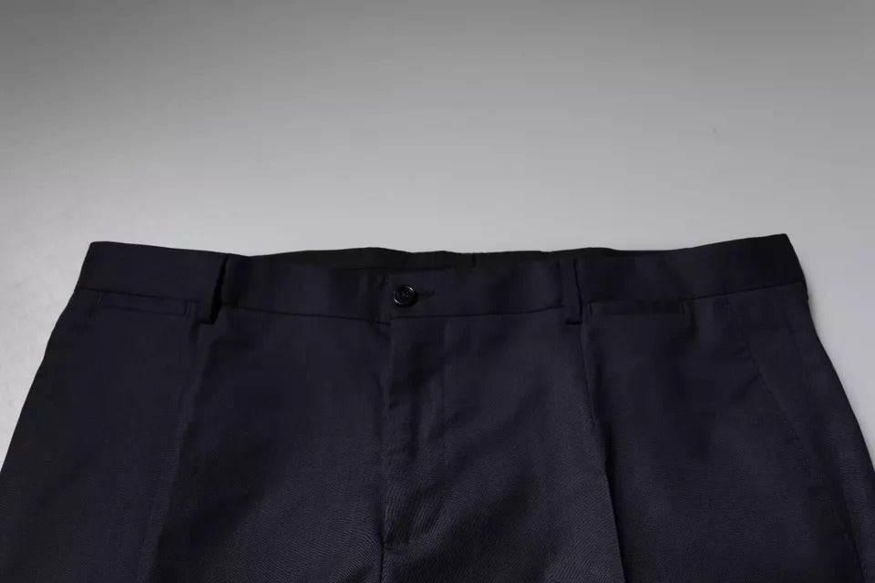 Dolce & Gabbana Dark Blue Tapered Formal Dress Pants - Hilstor