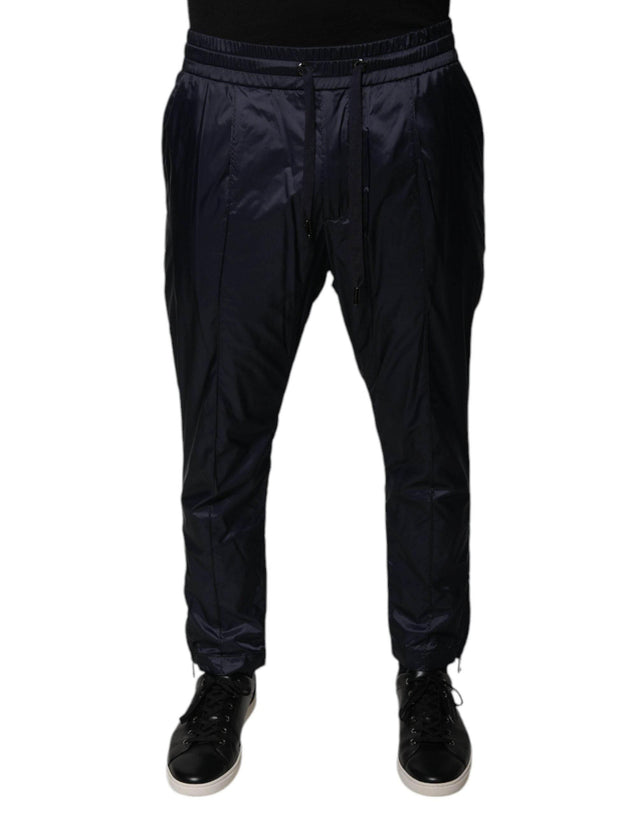 Dolce & Gabbana Dark Blue Cotton Skinny Sweatpants Pants - Hilstor