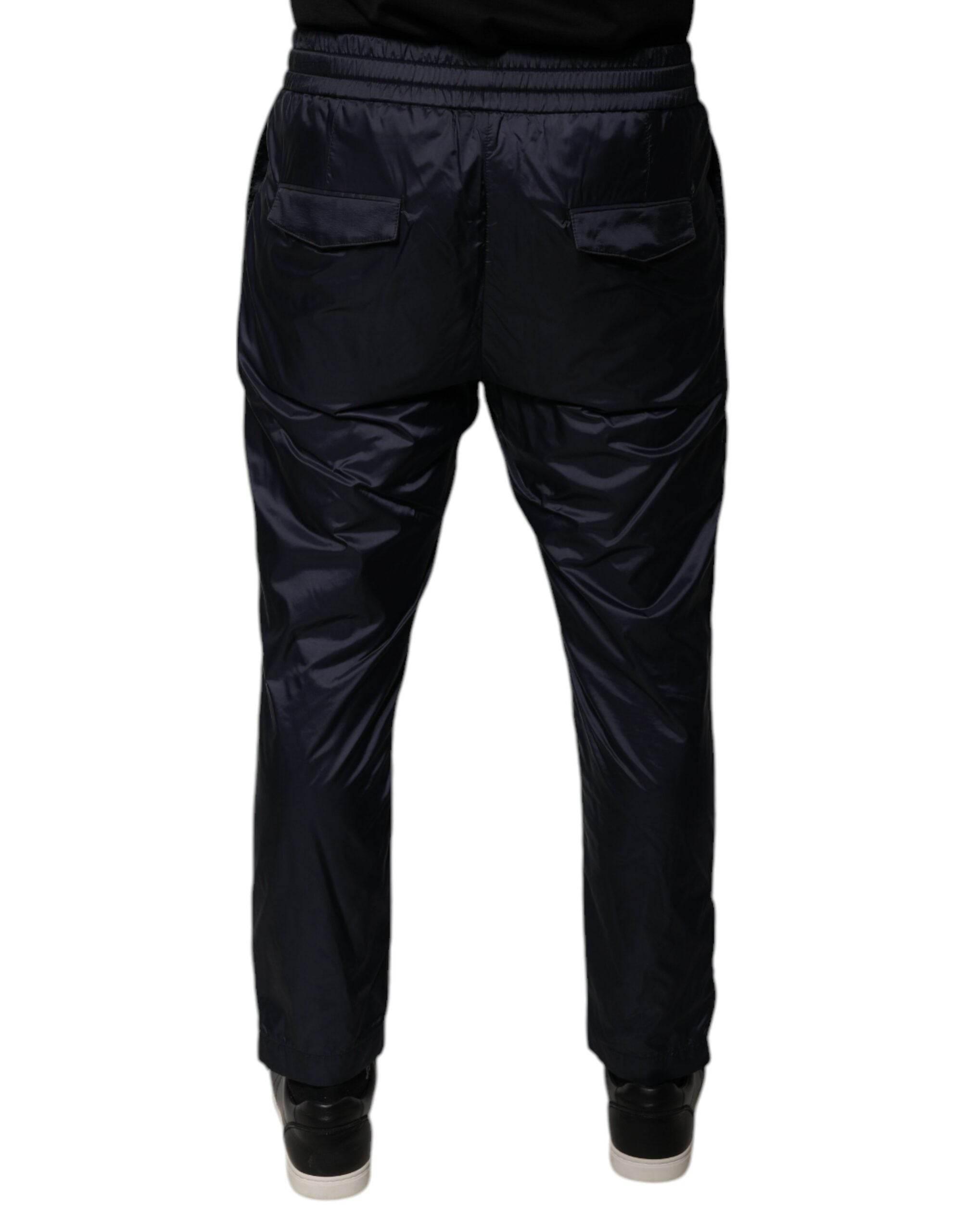 Dolce & Gabbana Dark Blue Cotton Skinny Sweatpants Pants - Hilstor