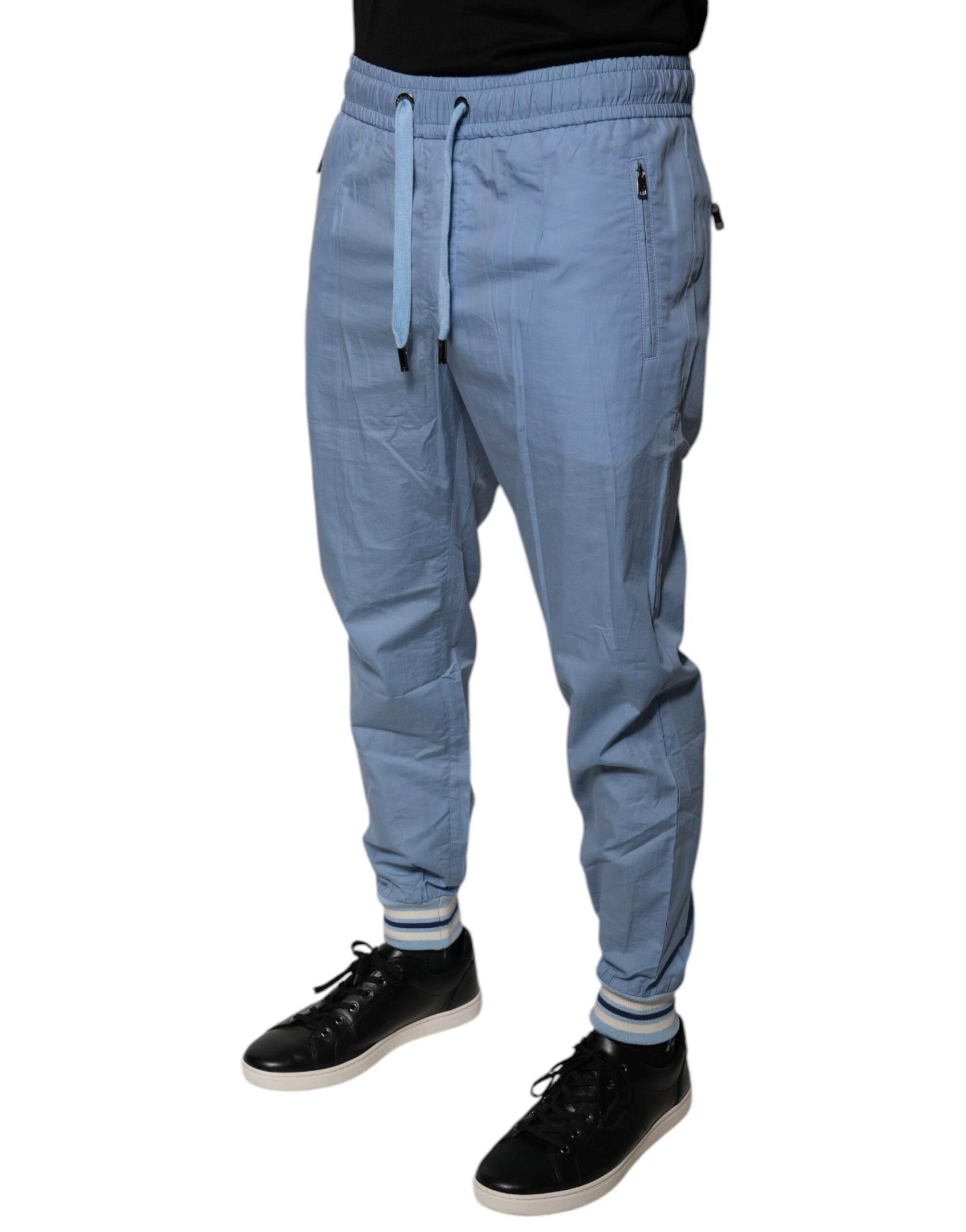 Dolce & Gabbana Blue Cotton Jogger Sweatpants Pants - Hilstor