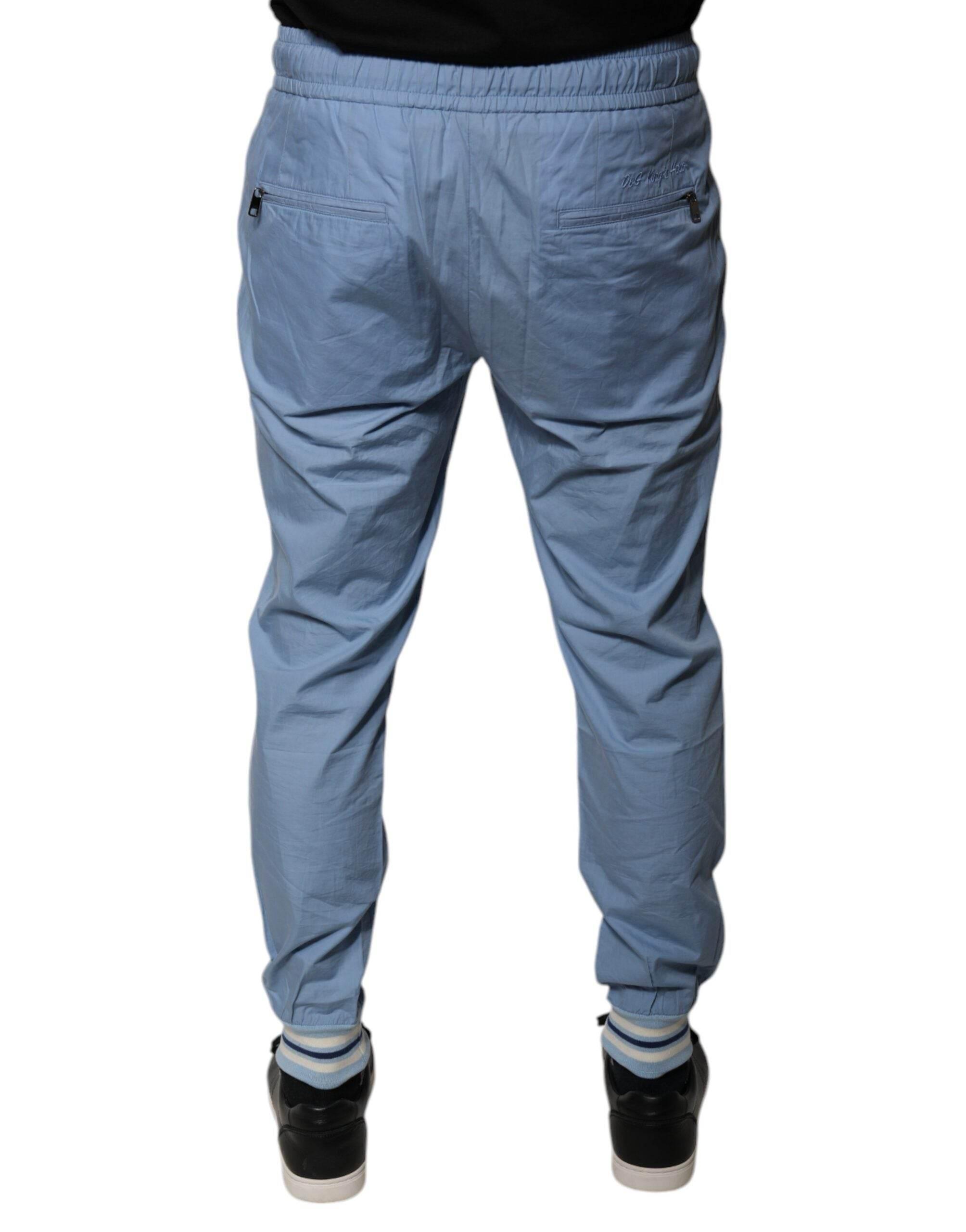 Dolce & Gabbana Blue Cotton Jogger Sweatpants Pants - Hilstor