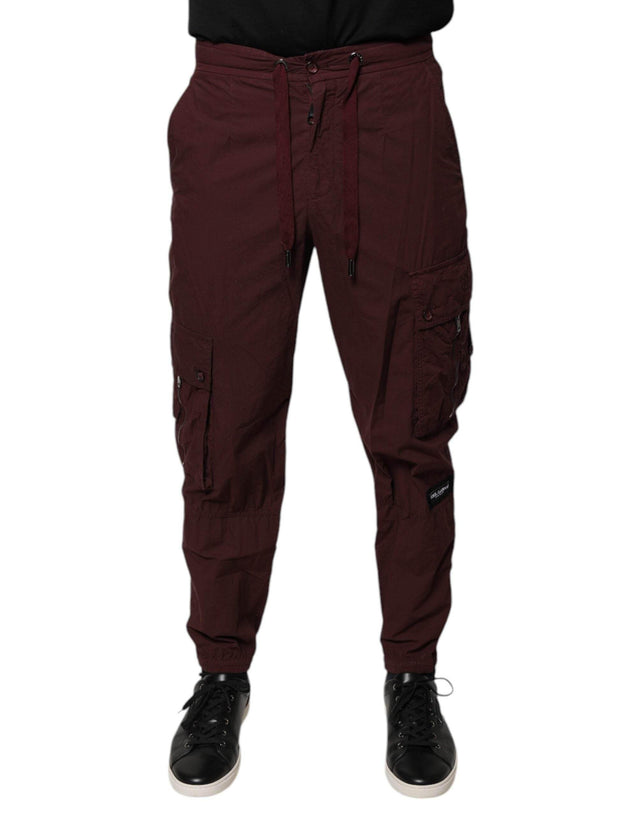 Dolce & Gabbana Bordeaux Cotton Cargo Jogger Sweatpants Pants - Hilstor