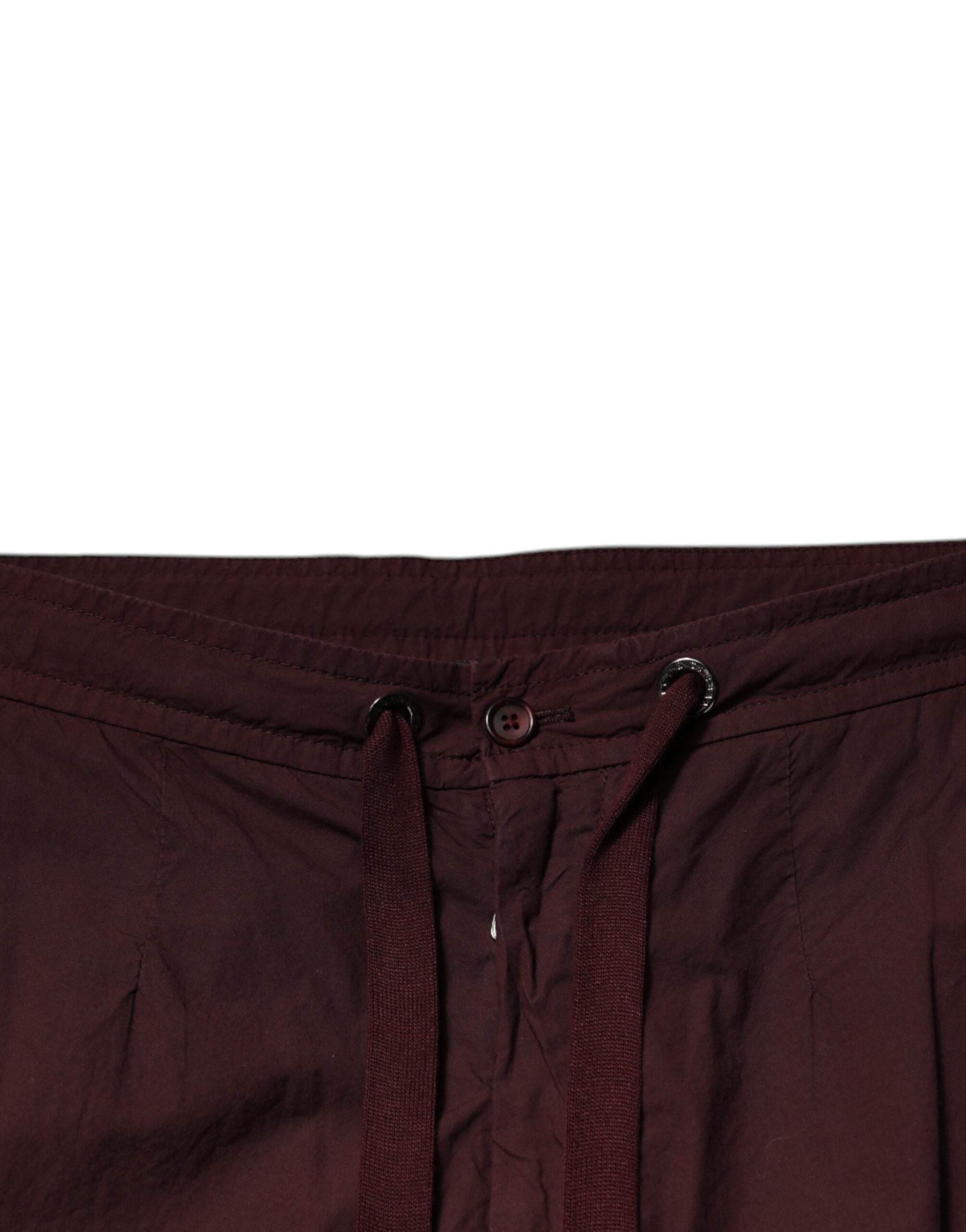 Dolce & Gabbana Bordeaux Cotton Cargo Jogger Sweatpants Pants - Hilstor