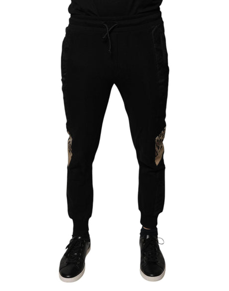 Dolce & Gabbana Black Leopard Slim Fit Jogger Pants - Hilstor
