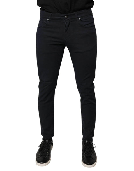 Dolce & Gabbana Black Logo Cotton Stretch Skinny Denim Jeans - Hilstor