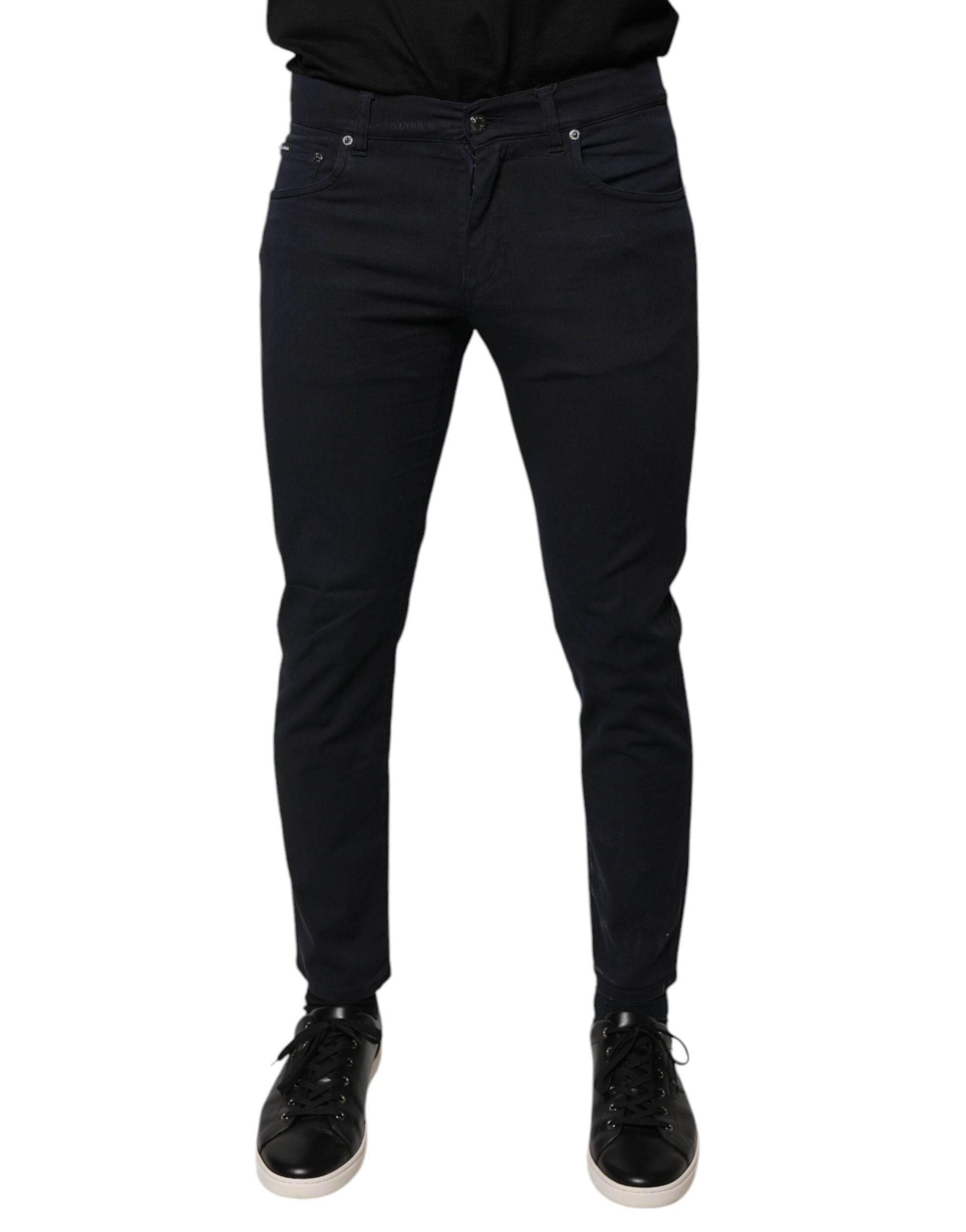 Dolce & Gabbana Black Logo Cotton Stretch Skinny Denim Jeans - Hilstor