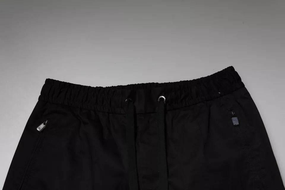 Dolce & Gabbana Black Cotton Stretch Skinny Sweatpants Pants - Hilstor