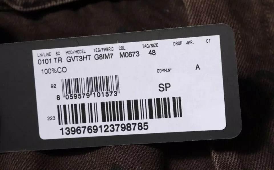 Dolce & Gabbana Brown Logo Cotton Straight Denim Jeans - Hilstor