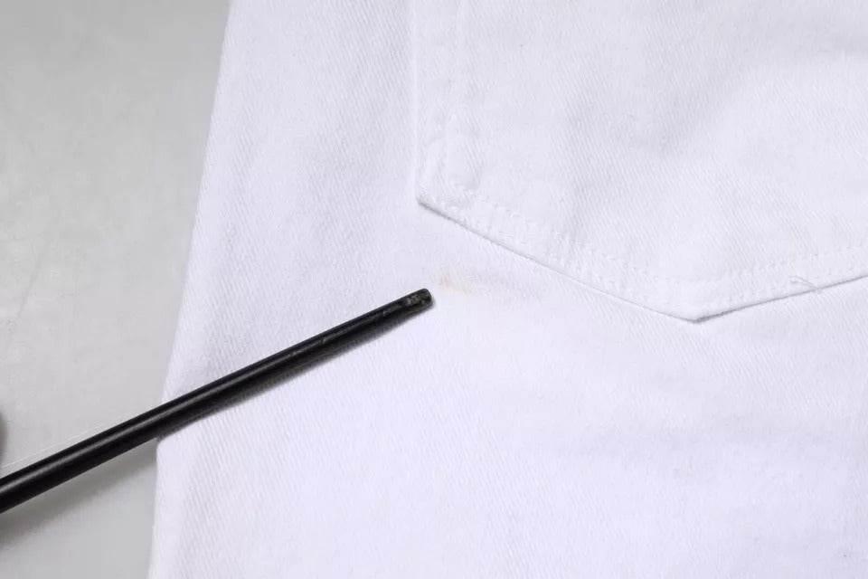 Dolce & Gabbana Black White Logo Cotton Skinny Denim Jeans - Hilstor