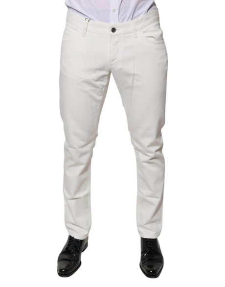 Dolce & Gabbana White Cotton Skinny Denim Jeans - Hilstor