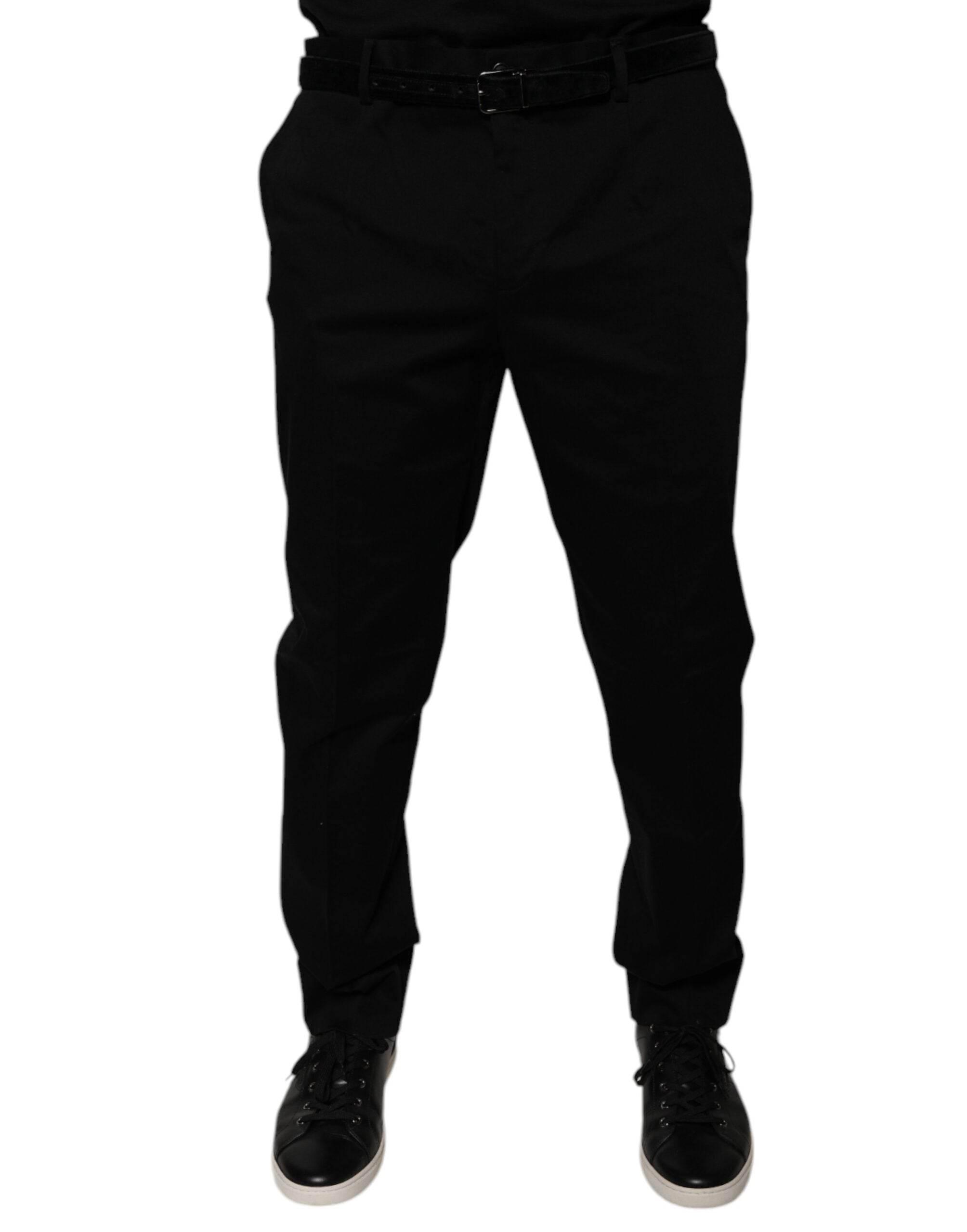 Dolce & Gabbana Black Tapered Formal Dress Pants - Hilstor