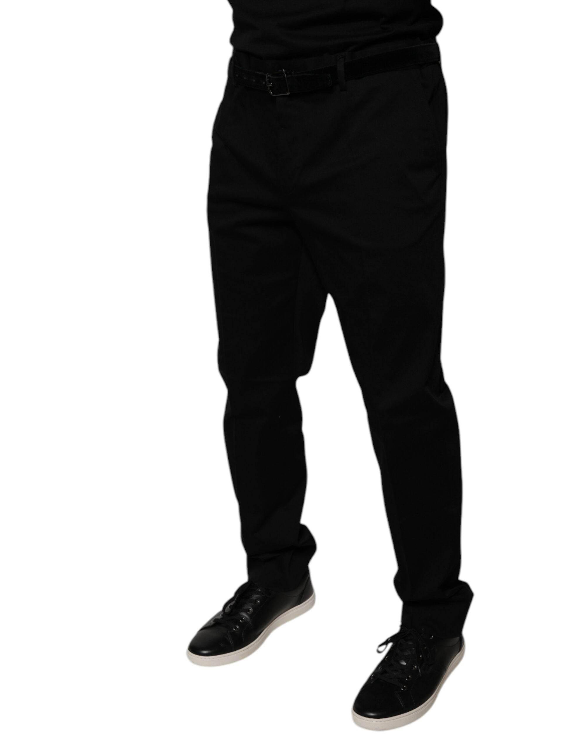 Dolce & Gabbana Black Tapered Formal Dress Pants - Hilstor
