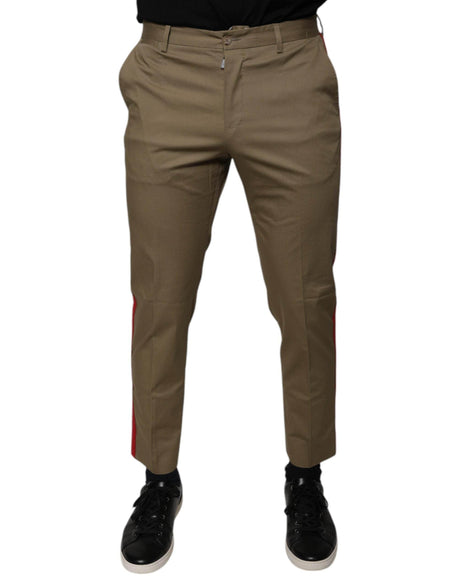 Dolce & Gabbana Brown Logo Men Casual Tapered Pants - Hilstor