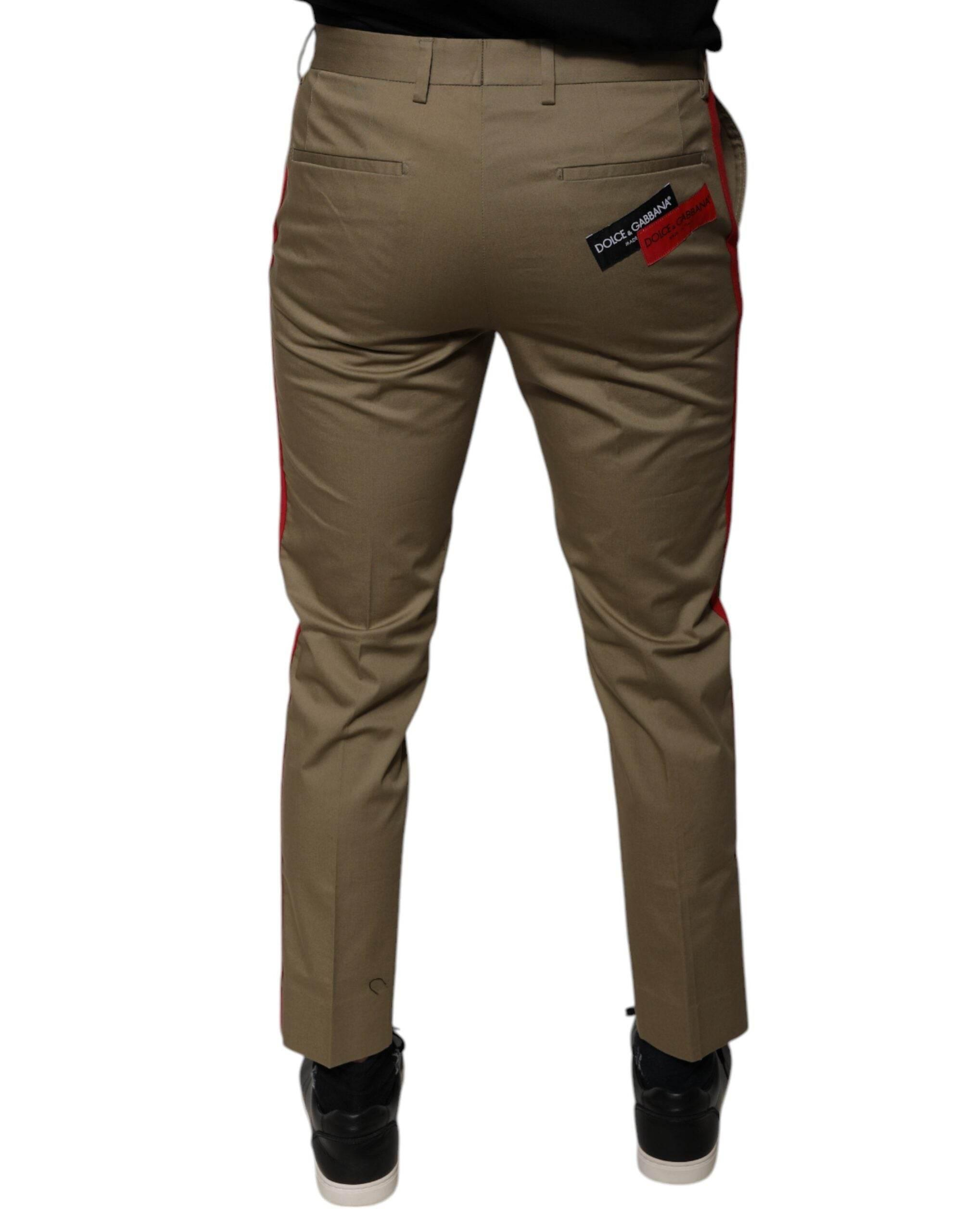 Dolce & Gabbana Brown Logo Men Casual Tapered Pants - Hilstor