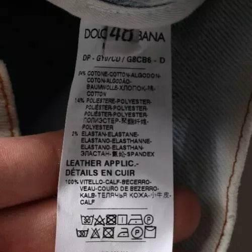 Dolce & Gabbana Light Blue Cotton Blend Tattered Skinny Denim Jeans - Hilstor