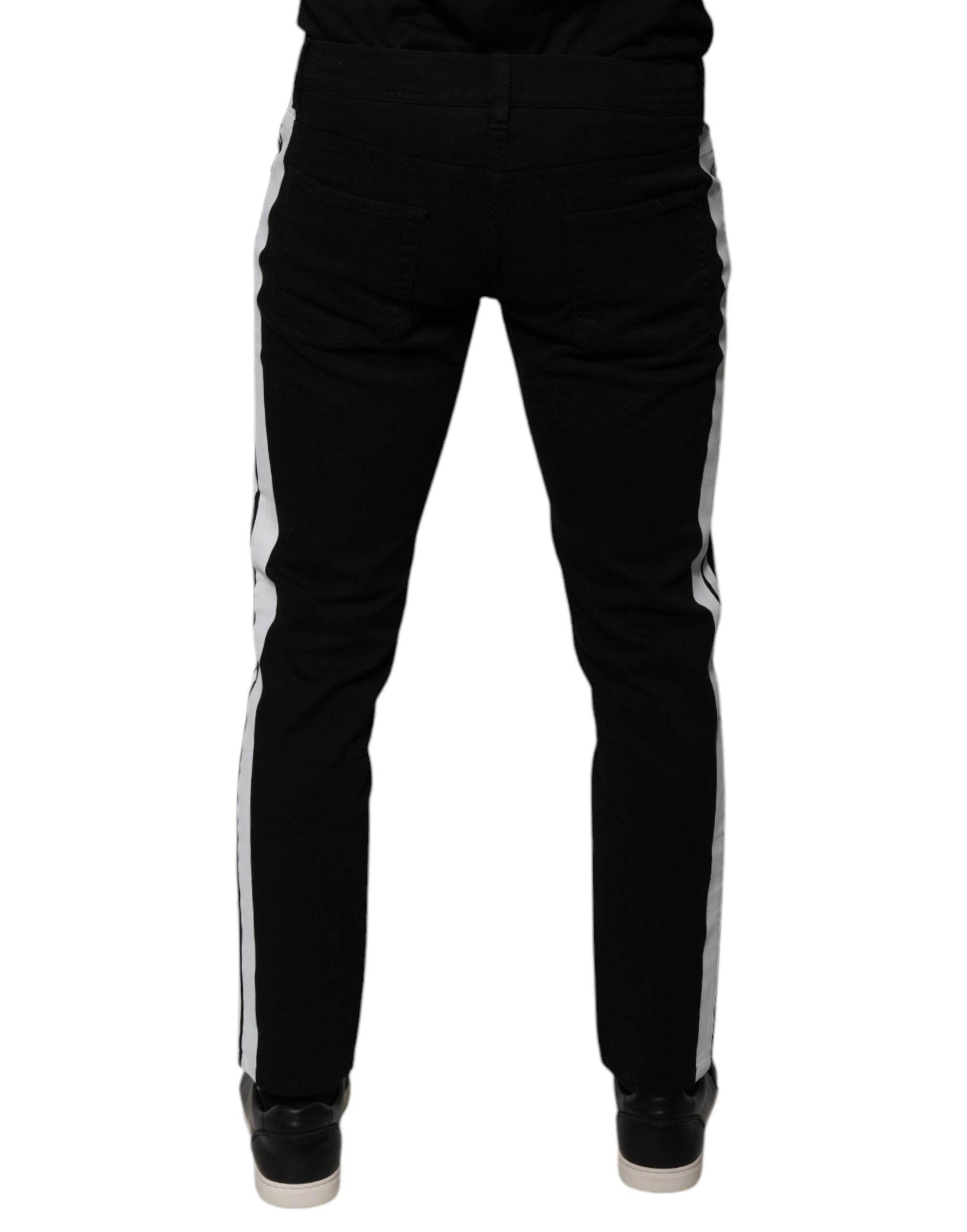 Dolce & Gabbana Black Crown White Lining Skinny Denim Jeans - Hilstor