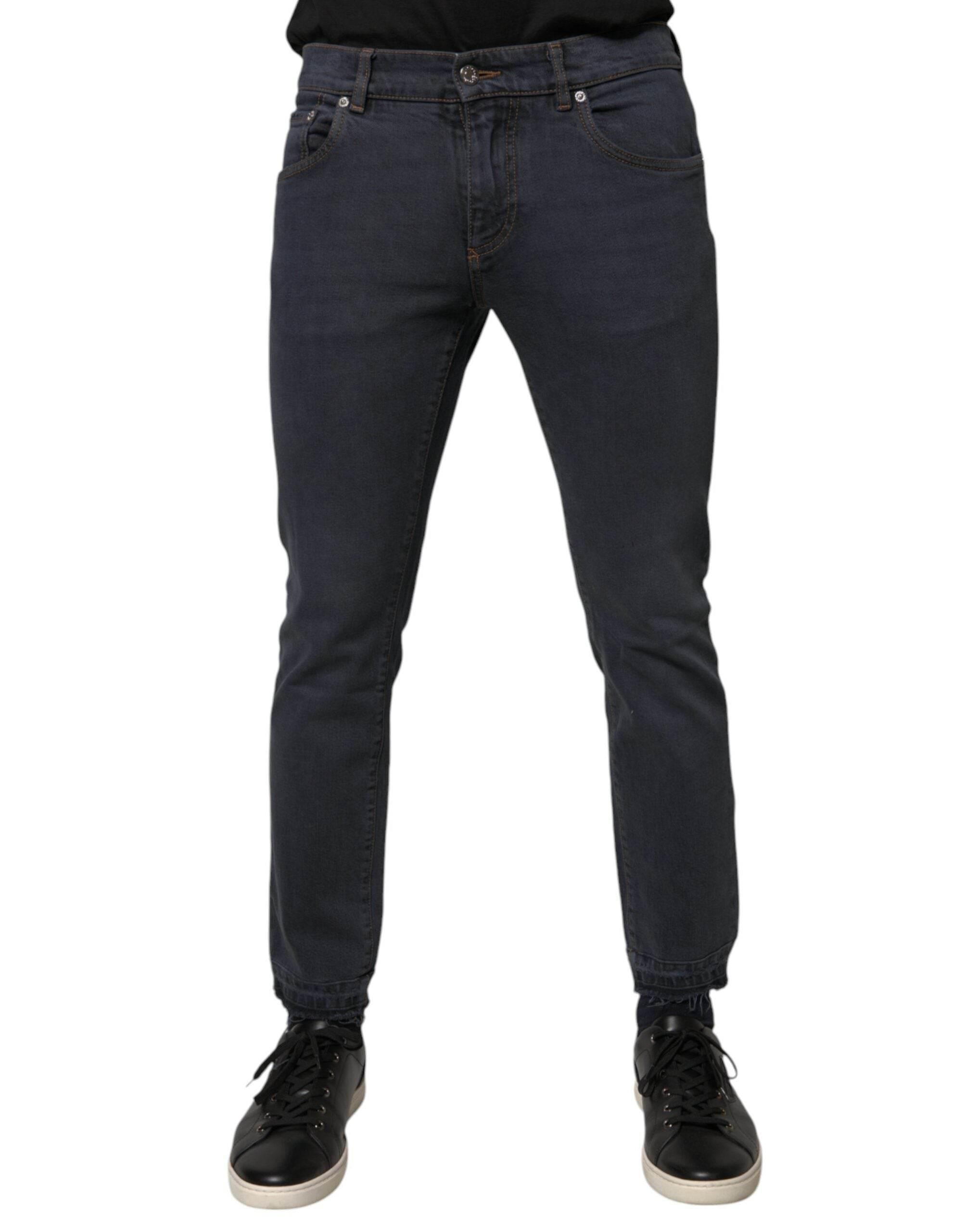 Dolce & Gabbana Dark Gray Cotton Skinny Denim Jeans - Hilstor