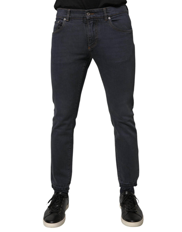 Dolce & Gabbana Dark Gray Cotton Skinny Denim Jeans - Hilstor