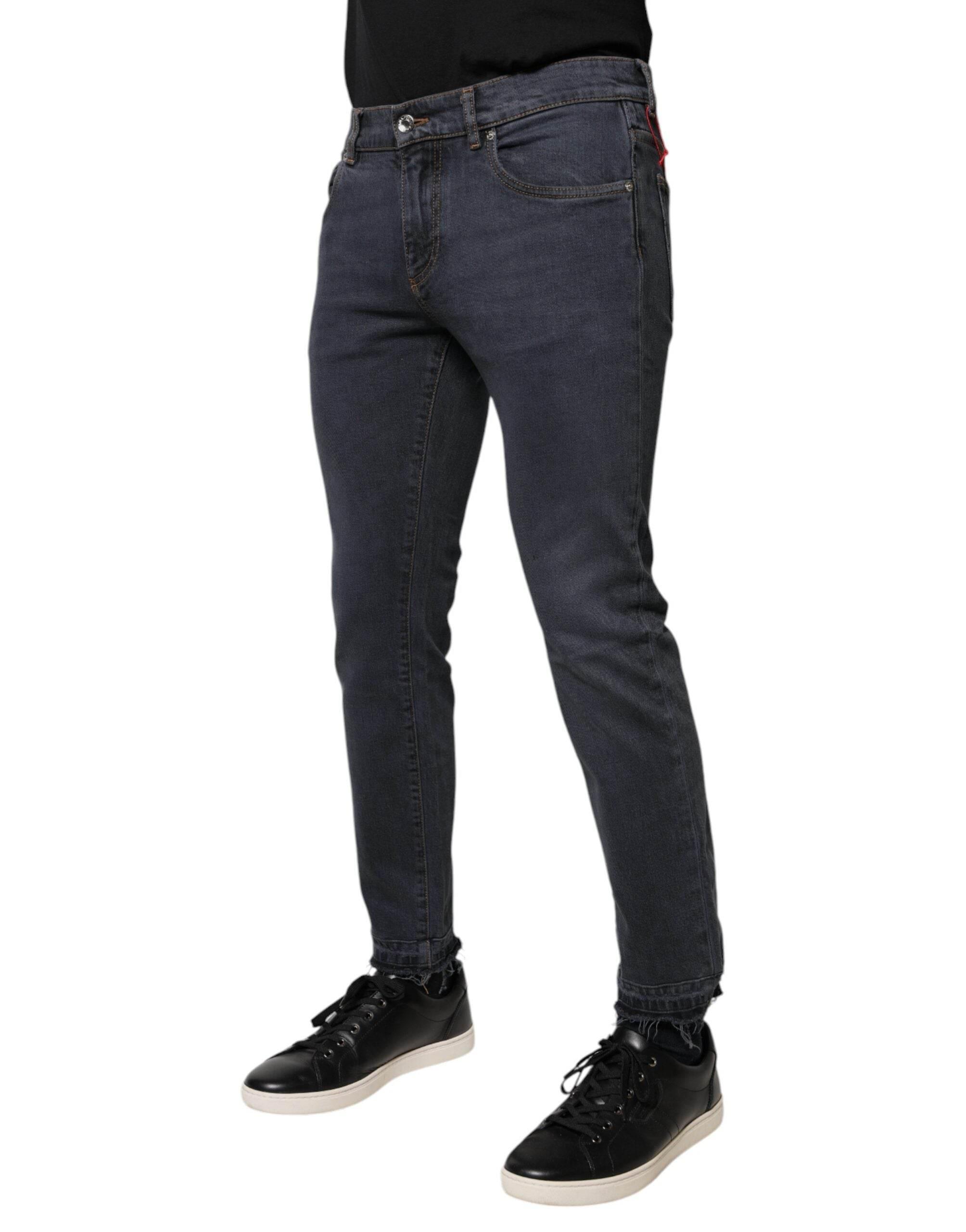 Dolce & Gabbana Dark Gray Cotton Skinny Denim Jeans - Hilstor
