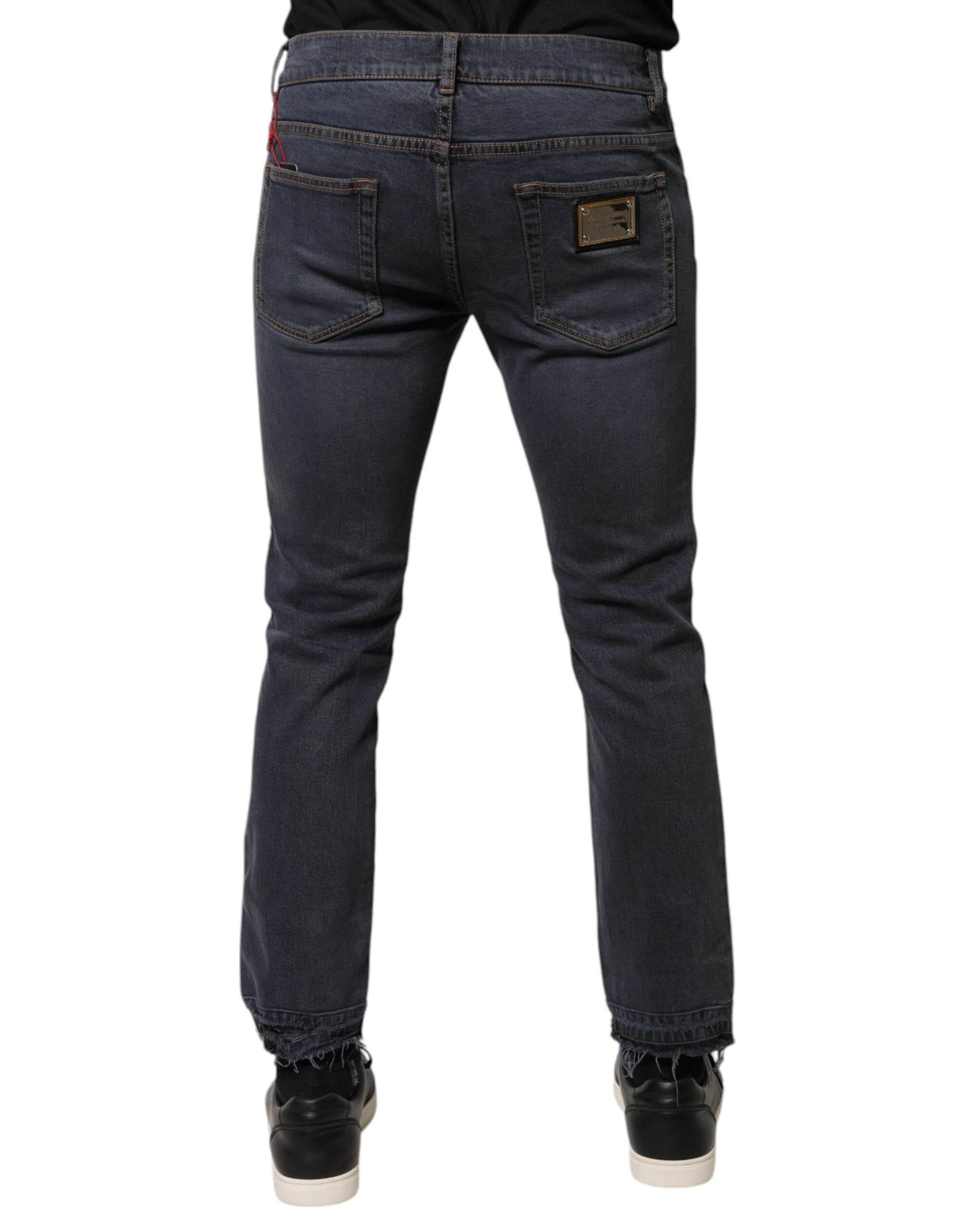 Dolce & Gabbana Dark Gray Cotton Skinny Denim Jeans - Hilstor
