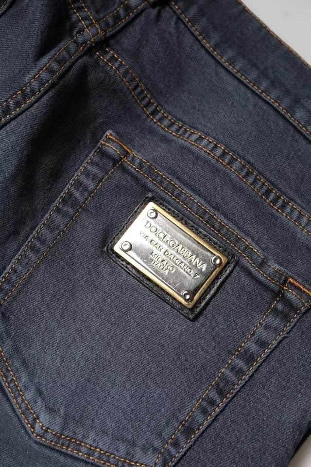 Dolce & Gabbana Dark Gray Cotton Skinny Denim Jeans - Hilstor