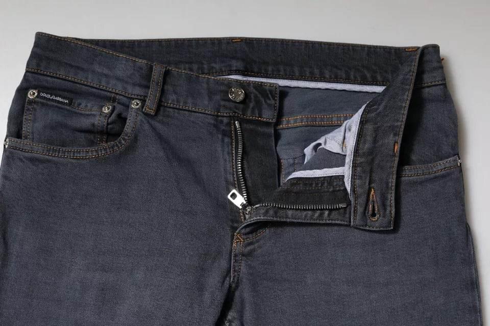 Dolce & Gabbana Dark Gray Cotton Skinny Denim Jeans - Hilstor