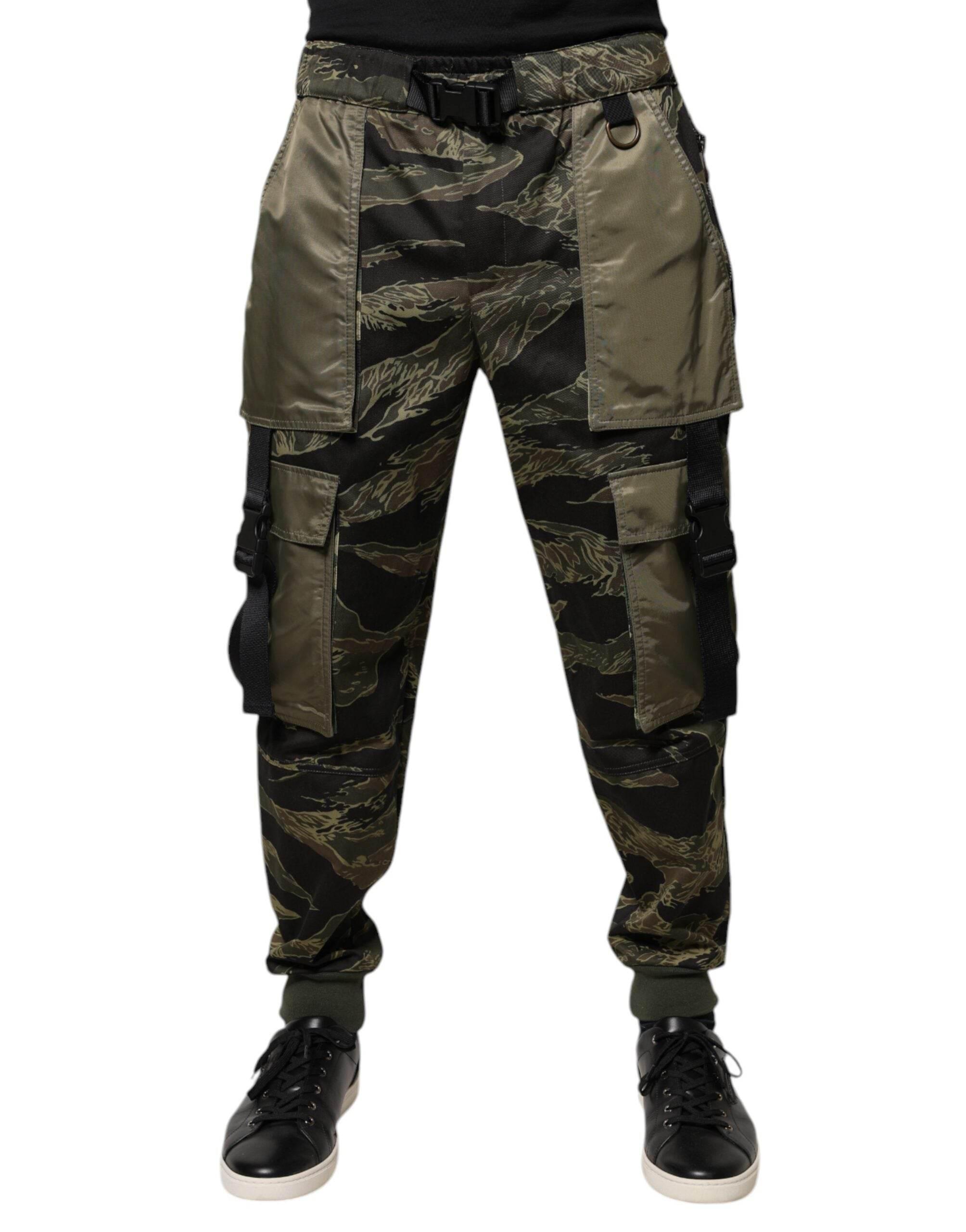 Dolce & Gabbana Green Cotton Jogger Cargo Pants - Hilstor