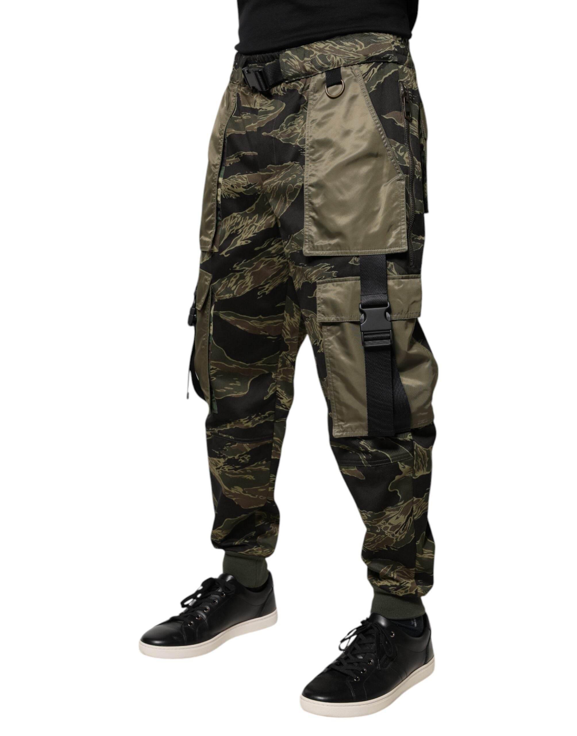 Dolce & Gabbana Green Cotton Jogger Cargo Pants - Hilstor