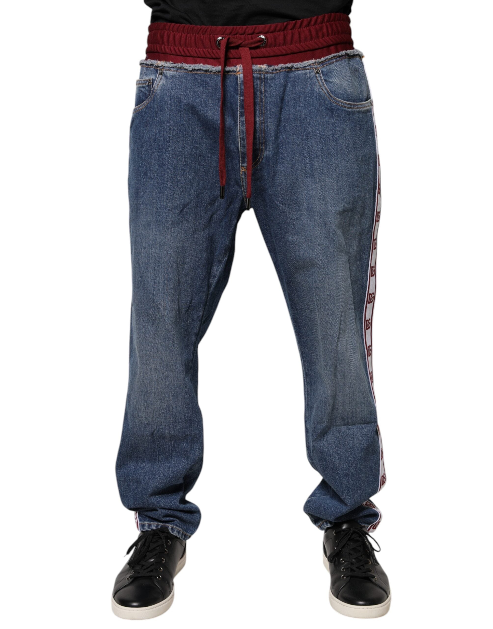 Dolce &amp; Gabbana blå bomuldsstretch straight denim jeans