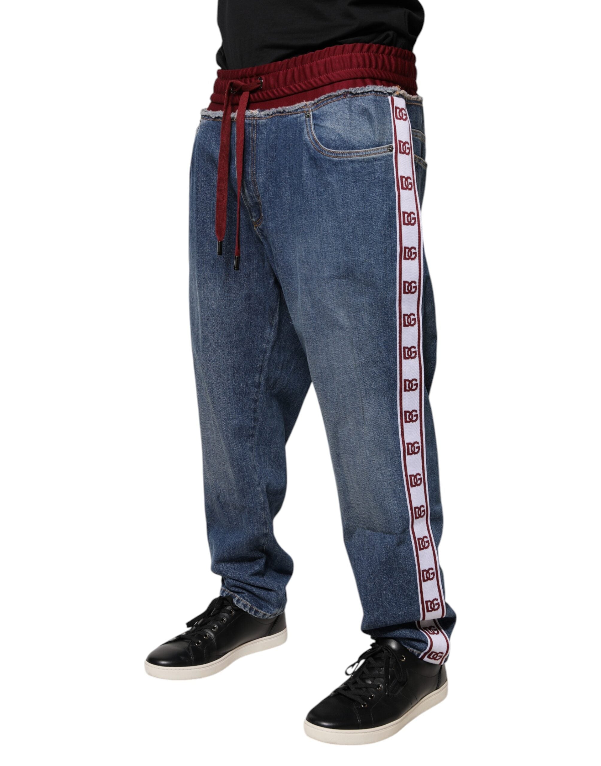 Dolce &amp; Gabbana blå bomuldsstretch straight denim jeans