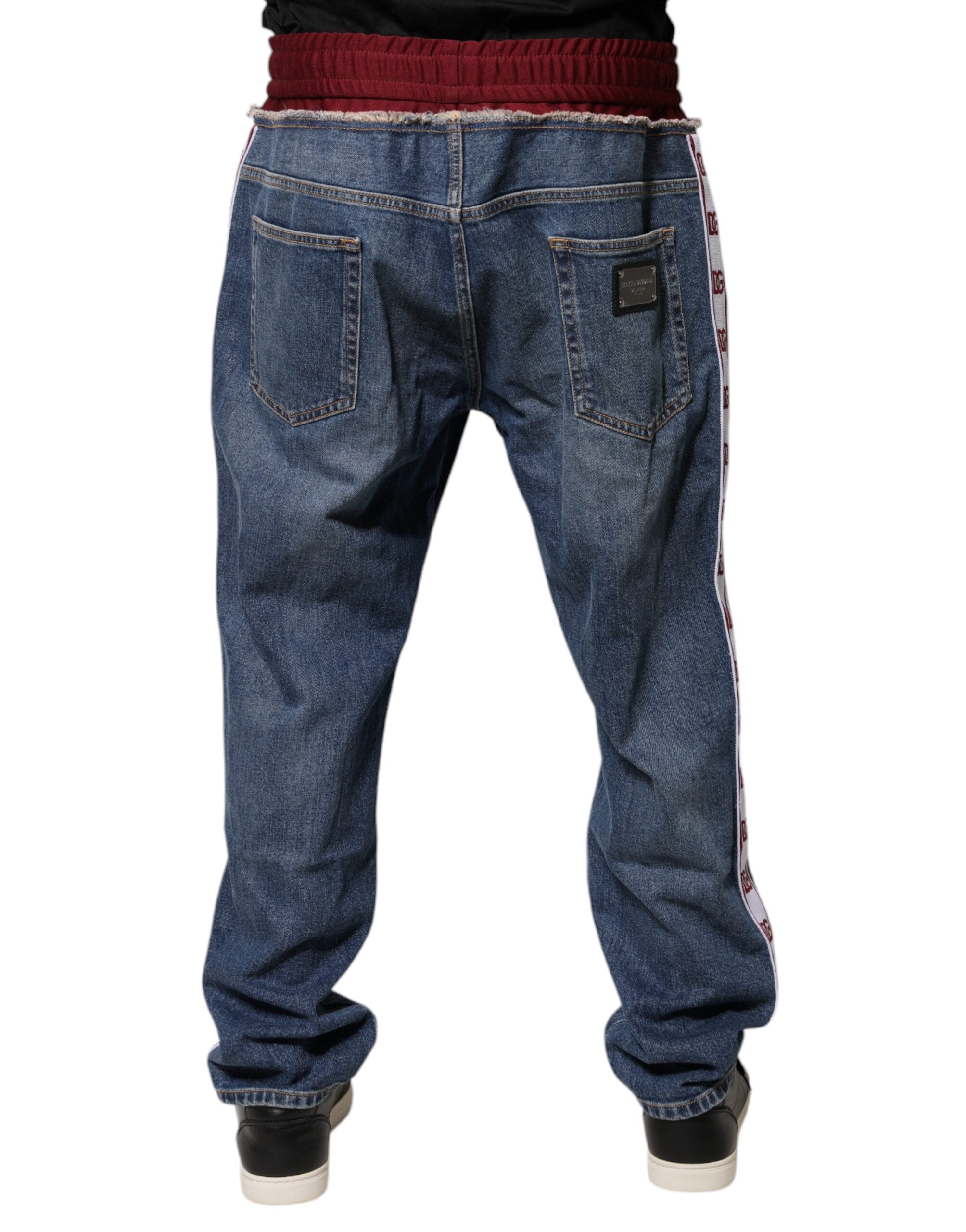 Dolce &amp; Gabbana blå bomuldsstretch straight denim jeans